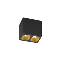 LED Deckenleuchte PIRRO 2.0, 2 Spots, 2x 4.5W 2700K, CRi >90, dimmbar, schwarz-gold