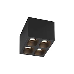 LED Deckenleuchte PIRRO 4.1, 4 Spots quadratisch, 4x 4.5W 2700K, CRi >90, dimmbar, schwarz