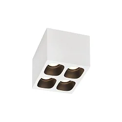 LED Deckenleuchte PIRRO 4.1, 4 Spots quadratisch, 4x 4.5W 2700K, CRi >90, dimmbar, weiß-schwarz