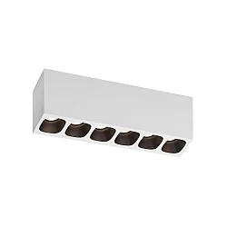 LED Einbaustrahler PIRRO 6.0, 6 Spots, 6x 4.5W 3000K, CRi >90, dimmbar, weiß-schwarz