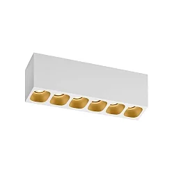 LED Deckenleuchte PIRRO 6.0, 6 Spots, 6x 4.5W 3000K, CRi >90, dimmbar, weiß-gold