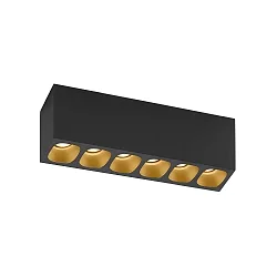 LED Deckenleuchte PIRRO 6.0, 6 Spots, 6x 4.5W 3000K, CRi >90, dimmbar, schwarz-gold