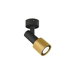 Aufbauleuchte SARA 1.0 PAR16, GU10 max. 12W, neigbar 90°, mattschwarz / gold
