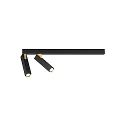 LED Ceiling luminaire MICK 2.0, 2 flames, 45cm, 2x7W 3000K, CRi >90, dimmable, black gold