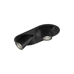 LED Halb-Einbaustrahler BLIEK ROUND PETIT 2.0, 2-flammig, 700mA, CRi >90, kardanisch, Clipfedern, 12.3W 2700K 31°, mattschwarz