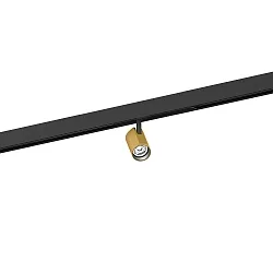 LED Schienenstrahler CENO 1.0 ON STREX 48V TRACK, CRi >90, UGR <16, kardanisch, DALI dimmbar, 7W 2700K 31°, mattschwarz / gold