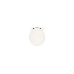 Deckenleuchte DRO 1.0, Ø 12.5cm, G9, QT14 max. 5W, Aluminium / geblasenes Glas, opalweiß / mattschwarz