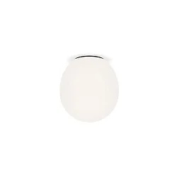 Deckenleuchte DRO 2.0, Ø 19.5cm, E14, C35 max. 6W, Aluminium / geblasenes Glas, opalweiß / mattschwarz