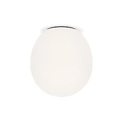 Deckenleuchte DRO 3.0, Ø 29cm, E27, A60 max. 12W, Aluminium / geblasenes Glas, opalweiß / mattschwarz