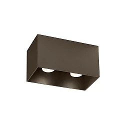 LED Deckenleuchte BOX CEILING SURFACE 2.0, IP20, 2-flammig, 16W 3000K, CRi >90, dim2warm, bronze