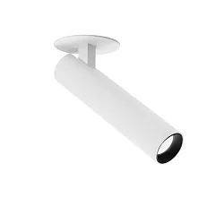 LED Decken-Halbeinbau-Leuchte MATCH 1.0, zylindrisch, 350mA, CRi >90, kardanisch, Blattfedern, , 2700K 30°, mattweiß