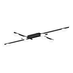 ceiling luminaire PERLEZ GRID 1.0 8 flames IP20, black matt dimmable