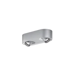 surface spotlight QITO 2.0 2 flames, cardanic IP20, brushed aluminium dimmable