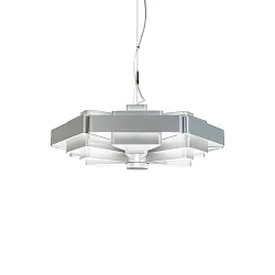 Pendant luminaire J.J.W. 04, shade Ø 56cm / height 20cm, 6x E27, aluminum, silver