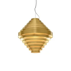 Pendant luminaire J.J.W. 05, shade Ø 44.5cm / height 44.5cm, 3x E27, aluminum, gold