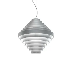 Pendant luminaire J.J.W. 05, shade Ø 44.5cm / height 44.5cm, 3x E27, aluminum, silver