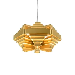 Pendant luminaire J.J.W. 042, shade Ø 56cm / height 33cm, 6x E27, aluminum, gold