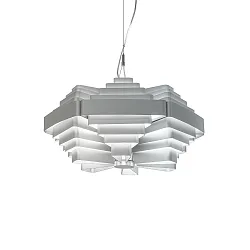 Pendant luminaire J.J.W. 042, shade Ø 56cm / height 33cm, 6x E27, aluminum, silver