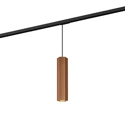 Pendant luminaire HEXO 3.0 PAR16 for 1-phase tracks, GU10 max. 12W, copper