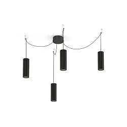 Pendelleuchte RAY 2.0 - PAR16, 20cm / 400cm, zylindrisch, GU10 max. 12W, ohne Baldachin (offenes Kabel), mattschwarz
