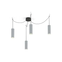 Pendelleuchte RAY 2.0 - PAR16, 20cm / 400cm, zylindrisch, GU10 max. 12W, ohne Baldachin (offenes Kabel), aluminium