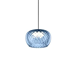 LED Design-Pendelleuchte WETRO 2.0, Ø 22.5cm, 11W 1850-2800K, CRi>90, dim-to-warm, Glas, 400cm Pendel (offen), blue diamond