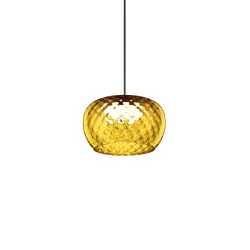 LED Design-Pendelleuchte WETRO 2.0, Ø 22.5cm, 11W 1850-2800K, CRi>90, dim-to-warm, Glas, 400cm Pendel (offen), yellow diamond