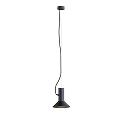Pendant luminaire ROOMOR 1.0, E27, 250cm, deep black, with shade 1.0