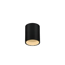 LED Aufbau-Downlight RAY MINI 1.0, IP20, Ø 7cm, CRi >90, dimmbar, 8W 3000K 30°, mattschwarz / innen champagner