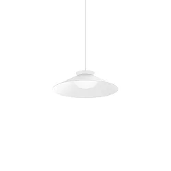 LED Pendelleuchte CLEA 1.0, Ø 35cm, CRi >90, dimmbar, Opalglas / Aluminium, offenes Kabelende, 15W 3000K, mattweiß
