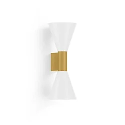 Wandleuchte ODREY WALL SURF 2.4 PAR16 G-W max. 2x12W GU10 100-240VAC, gold, weiß matt