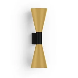 Wandleuchte ODREY WALL SURF 2.5 PAR16 B-G max. 2x12W GU10 100-240VAC, schwarz matt, gold