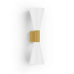 Wandleuchte ODREY WALL SURF 2.5 PAR16 G-W max. 2x12W GU10 100-240VAC, gold, weiß matt