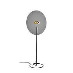 Floor lamp MIRRO FLOOR 3.0, mirror Ø 75cm, E27 (excl.), with cord dimmer, black chrome