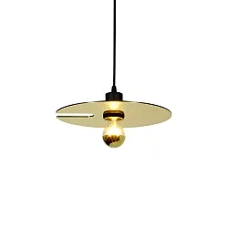 Pendant luminaire MIRRO 1.0, length 600cm / mirror Ø 30cm, E27 (excl.), black gold