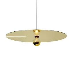 Pendant luminaire MIRRO 3.0, length 600cm / mirror Ø 75cm, E27 (excl.), black gold