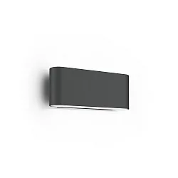 LED Außenwandleuchte KIOSK 1.0, IP65, Up/Down, oval, 230V AC, CRi >90, dimmbar, 12W 2700K 2x450lm, anthrazit