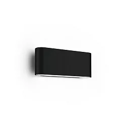 LED Außenwandleuchte KIOSK 1.0, IP65, Up/Down, oval, 230V AC, CRi >90, dimmbar, 12W 3000K 2x500lm, mattschwarz