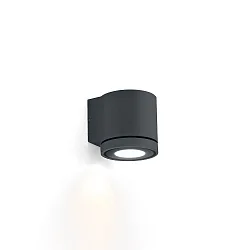 LED Außenwandleuchte TUBE WALL 1.0, rund, IP65, 1-seitig (Up or Down), 9.6W 3000K 36°, CRi >90, dimmbar, anthrazit