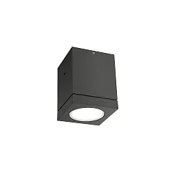 Outdoor LED Deckenleuchte TUBE CARRÉ 1.0, eckig, IP65, 9.6W 3000K 720lm 32°, CRi >90, dimmbar, starr, anthrazit