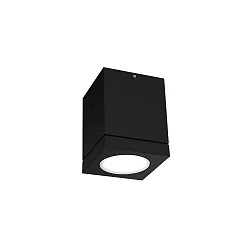 Outdoor LED Deckenleuchte TUBE CARRÉ 1.0, eckig, IP65, 9.6W 3000K 720lm 32°, CRi >90, dimmbar, starr, mattschwarz