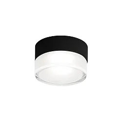 Outdoor LED Wand- und Deckenleuchte BLAS 1.0, IP65, rund, 9.6W 3000K 950lm, CRi >90, dimmbar, Glas klar + matt, schwarz