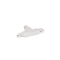 Accessory for 1-phase tracks - T-coupler 2.0 with feed-in option, earth outside / left, white