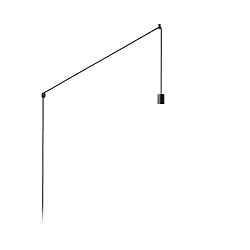 Zubehör für WIRO - Abhängungsset PLUG AND PLAY für 1 Schirm (exkl.), 1x E27 max. 25W, mit Schnurdimmer, 850cm, schwarz