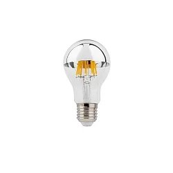 LED Filamentlampe Birne A60 LED 2700K SILVER MIRROR 5.5W E27 220-240VAC DIM CRI90, klar, silber