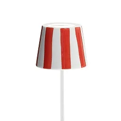lamp shade POLDINA, striped, red