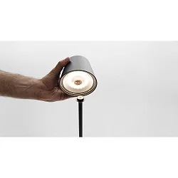 battery spike luminaire POLDINA IP54, dark grey, lacquered dimmable