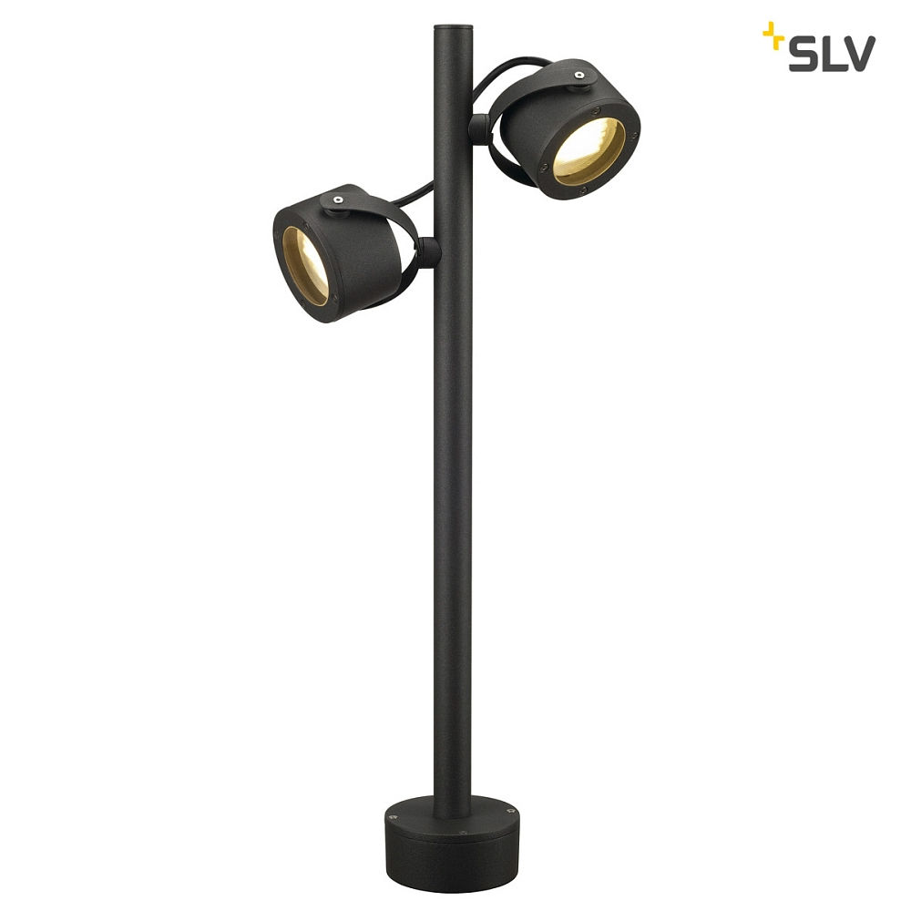 SLV Outdoor Floor luminaire SITRA 360 SL, Double Light, IP44, 2x GX53 TCR-TSE max. 9W, rotatable, swivelling, anthracite