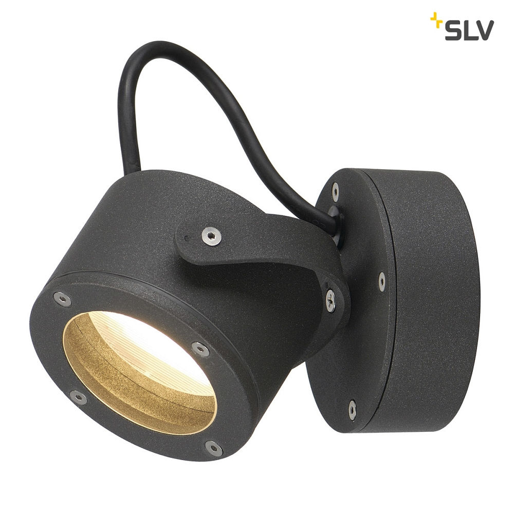 SLV Outdoor Wall luminaire SITRA 360 WL, IP44, GX53 TCR-TSE max. 9W, rotatable, swivelling, anthracite