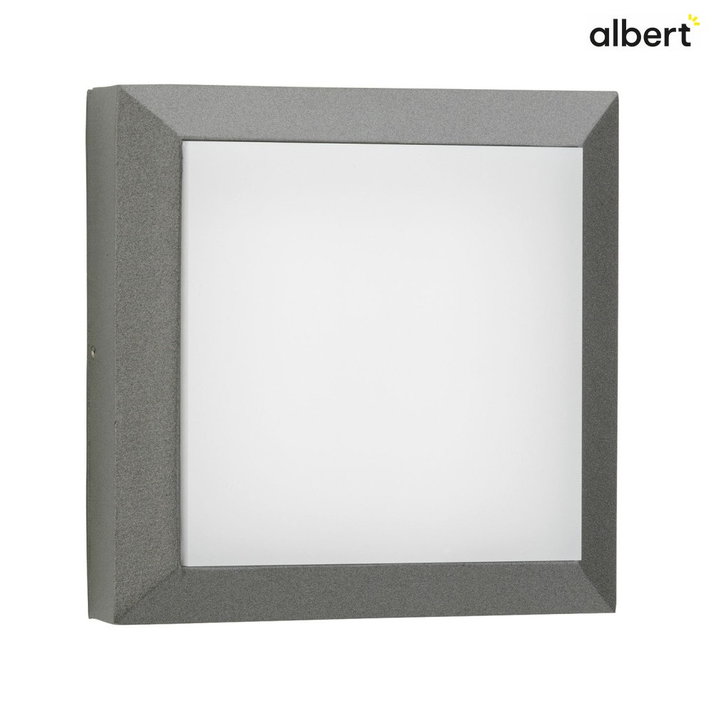 Albert Outdoor LED Wand- und Deckenleuchte Typ Nr. 6562, IP54 IK08, 32 x 32cm, 20W 3000K 2000lm, Alu-Guss / Opal, dimmbar, Anthrazit
